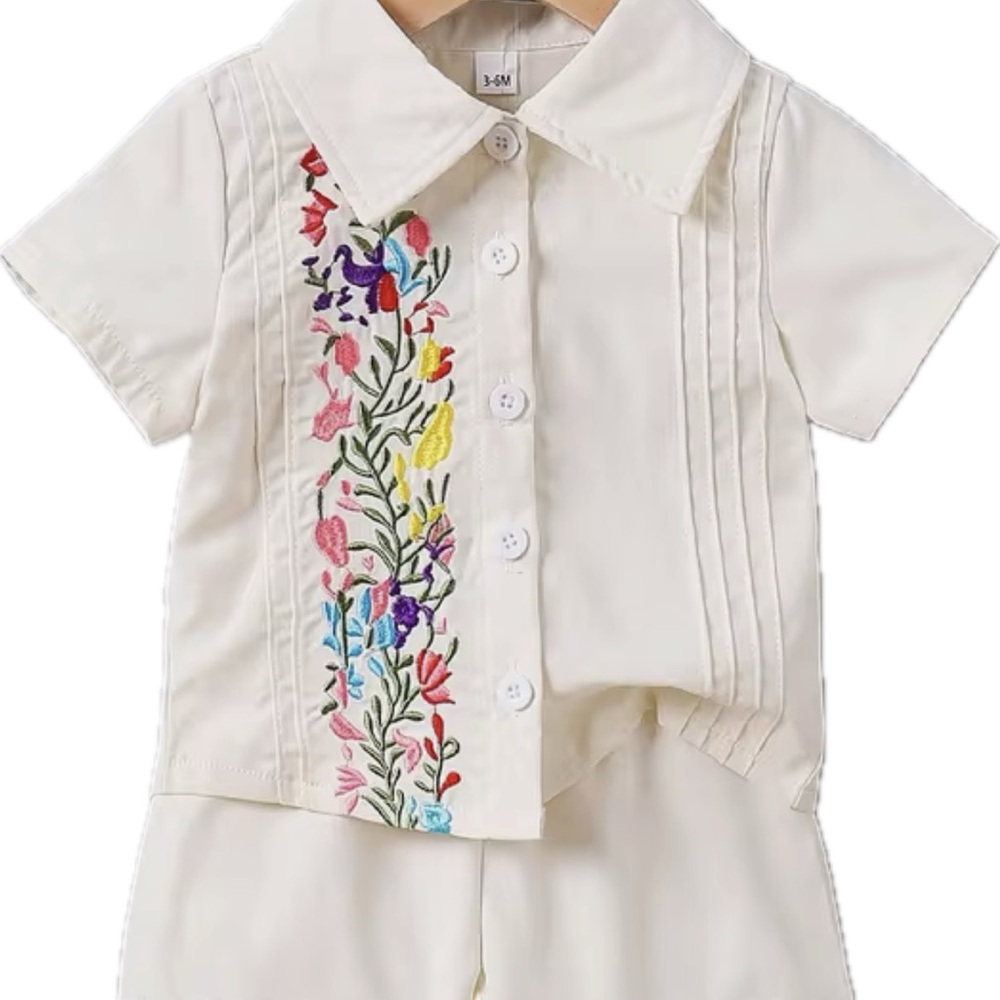 New Floral Embroidered Baby Boy Outfit 9-12 months